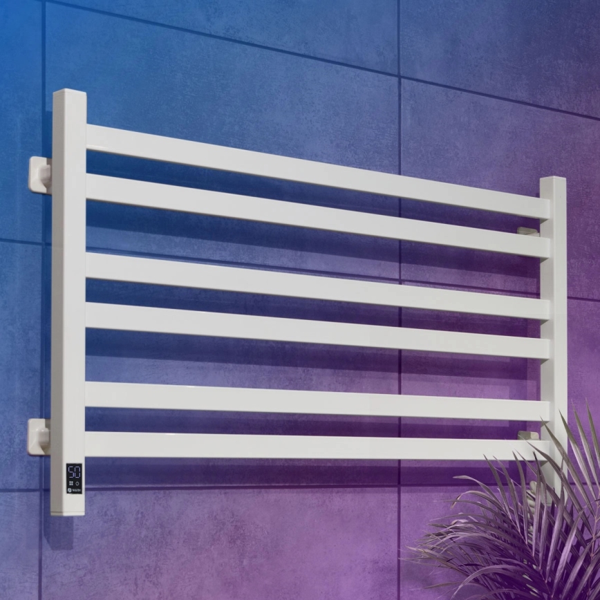 Scaldasalviette elettrico con termostato AVANGARD 181W 50x90 cm bianco, lato destro