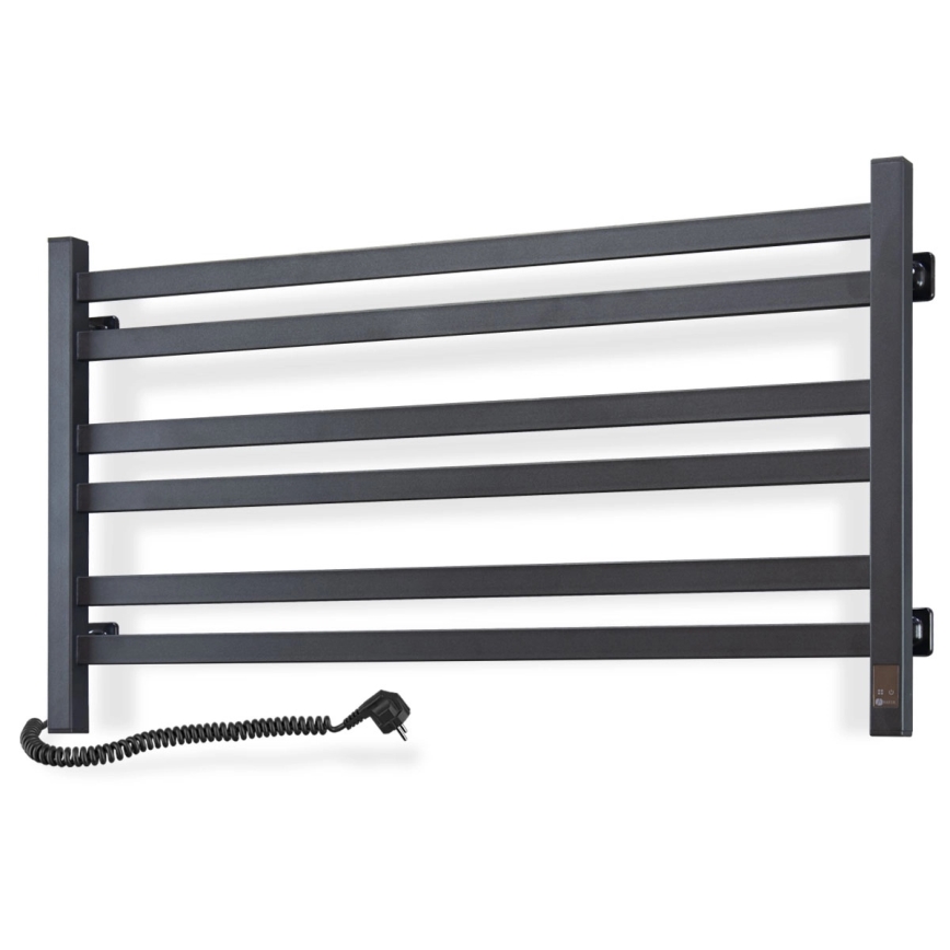 Scaldasalviette elettrico con termostato AVANGARD 181W 50x90 cm, nero, lato sinistro