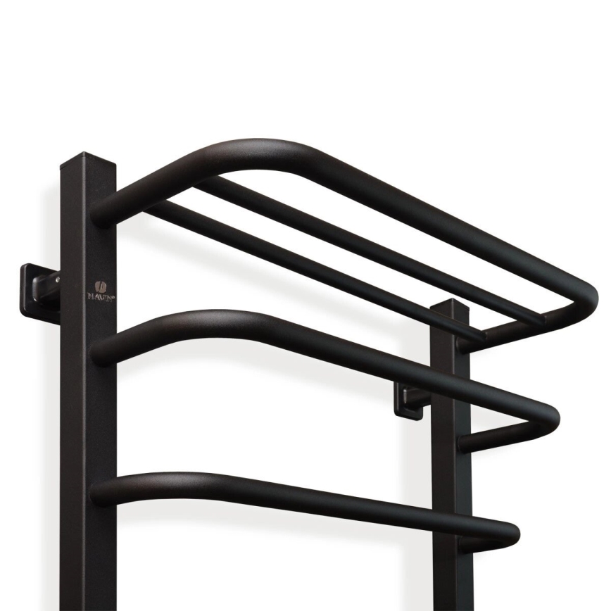 Scaldasalviette elettrico con termostato FORTIS 155 W 80×48 cm, nero, lato destro