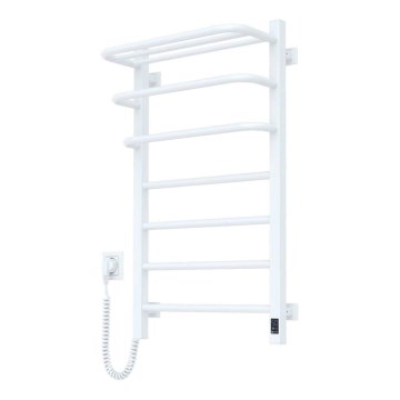 Scaldasalviette elettrico con termostato FORTIS 155W 80x48 cm bianco, lato sinistro