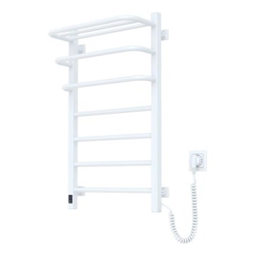 Scaldasalviette elettrico con termostato FORTIS 155W 80x48 cm IP44 bianco lato destro