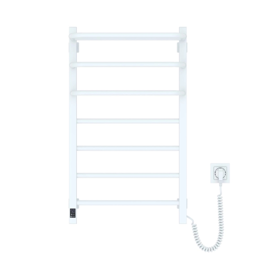 Scaldasalviette elettrico con termostato FORTIS 155W 80x48 cm IP44 bianco lato destro