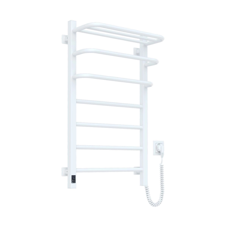 Scaldasalviette elettrico con termostato FORTIS 155W 80x48 cm IP44 bianco lato destro