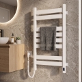 Scaldasalviette elettrico con termostato LARGO 168W 80x50 cm, bianco, lato sinistro