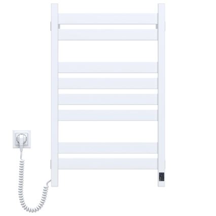 Scaldasalviette elettrico con termostato LARGO 168W 80x50 cm, bianco, lato sinistro