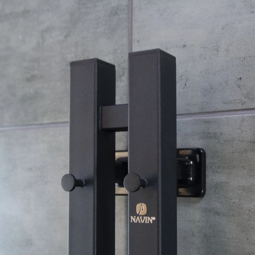 Scaldasalviette elettrico con termostato SILOUETTE 106 W 150x9 cm, nero, lato destro