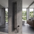 Scaldasalviette elettrico con termostato SILOUETTE 106W 150x9 cm nero, lato destro