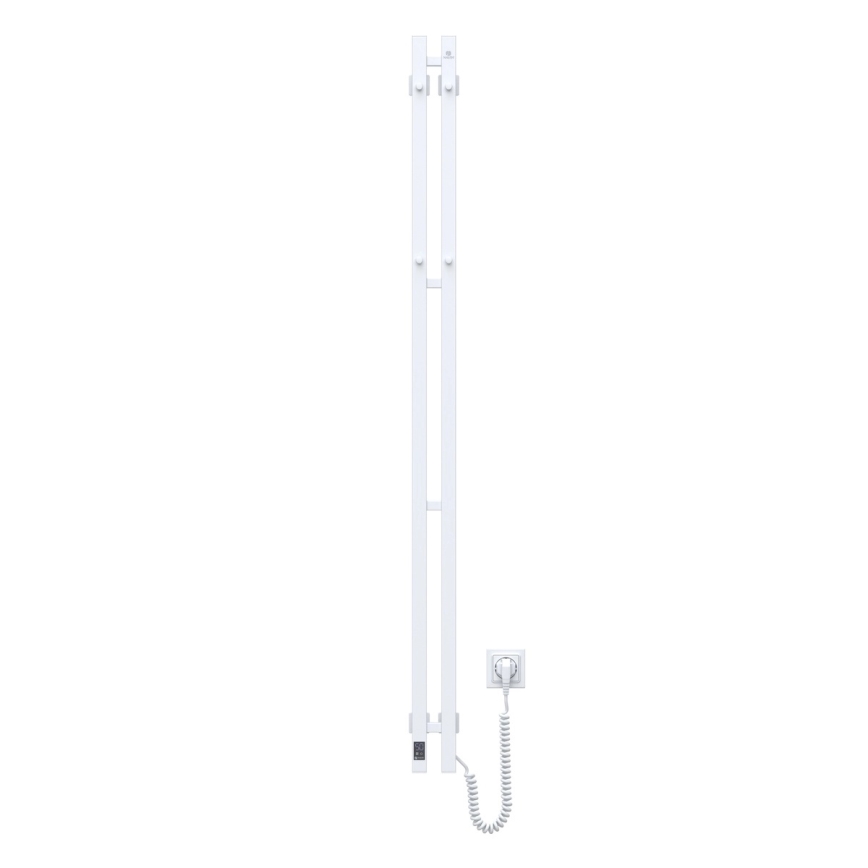 Scaldasalviette elettrico con termostato SILOUETTE 106W 150x9cm bianco destro