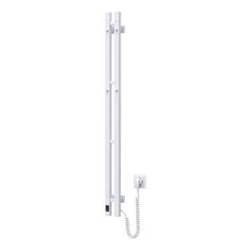 Scaldasalviette elettrico con termostato SILOUETTE 187W/230V 120,6 cm IP44 bianco angolare destro