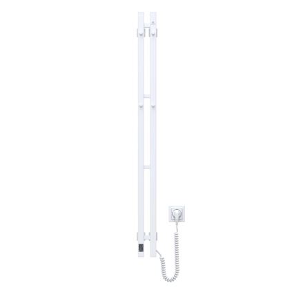 Scaldasalviette elettrico con termostato SILOUETTE 70W 120x9 cm bianco destro