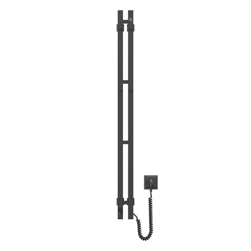 Scaldasalviette elettrico con termostato SILOUETTE 70W 120x9 cm nero destro