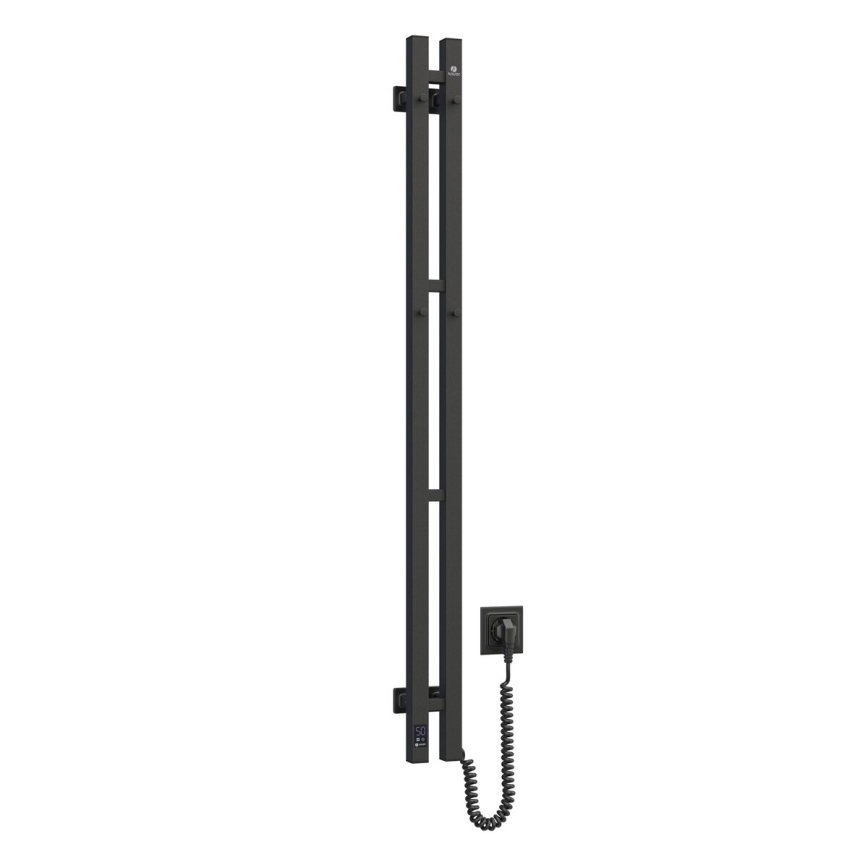 Scaldasalviette elettrico con termostato SILOUETTE 70W 120x9 cm nero destro