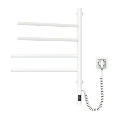 Scaldasalviette elettrico girevole con termostato ARABESQUE 60W 65x49 cm  bianco