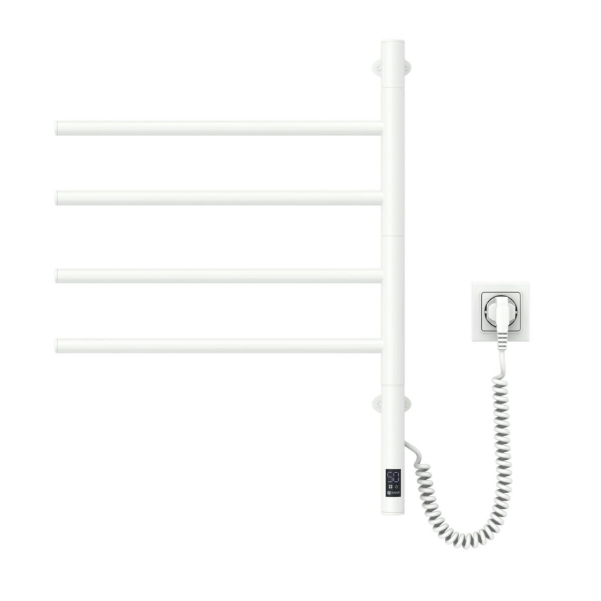 Scaldasalviette elettrico girevole con termostato ARABESQUE 60W 65x49 cm  bianco