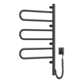 Scaldasalviette elettrico girevole con termostato FOUETTE 100W 80x49 cm nero