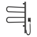 Scaldasalviette elettrico girevole con termostato FOUETTE 60W 65x49 cm  nero
