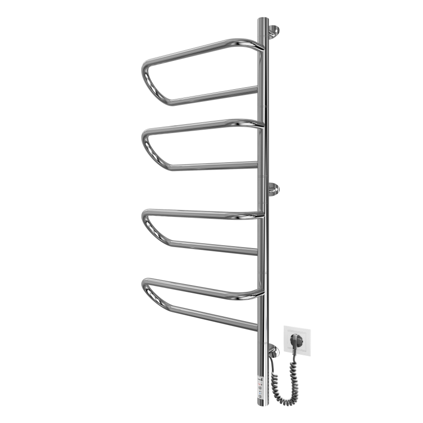 Scaldasalviette elettrico orientabile ELECTRA 120W/230V 102,5x44,5 cm inox/cromo destro