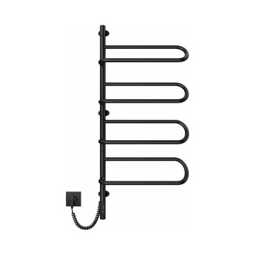 Scaldasalviette elettrico girevole ELECTRA 120W/230V 102,5x47,5 cm acciaio inossidabile/nero lato sinistro