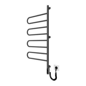 Scaldasalviette elettrico girevole per asciugamani TRISTAR 105W/230V 100x44,5 cm IP44 acciaio inox/nero