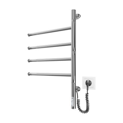Scaldasalviette elettrico girevole VEER 50W/230V 62,5x44,5 cm acciaio inossidabile/cromo lucido