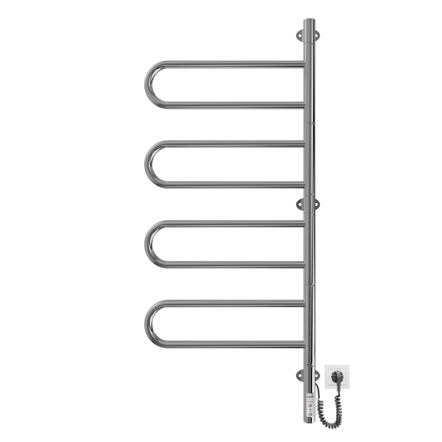 Scaldasalviette elettrico girevole per asciugamani TRISTAR 105W/230V 102,5 x 44,5 cm IP44 acciaio inossidabile/cromo lucido