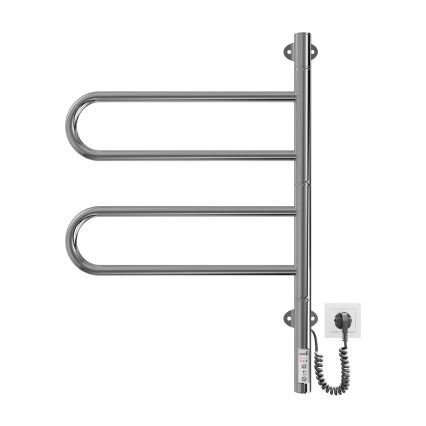 Scaldasalviette elettrico girevole per asciugamani TRISTAR 75W/230V 62,5x44,5 cm IP44 acciaio inox/cromo lucido