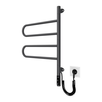 Scaldasalviette elettrico girevole TRISTAR 75W/230V 62,5x44,5 cm IP44 acciaio inox/nero