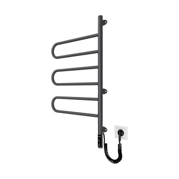 Scaldasalviette elettrico girevole TRISTAR 80W/230V 82,5x44,5 cm IP44 acciaio inox/nero