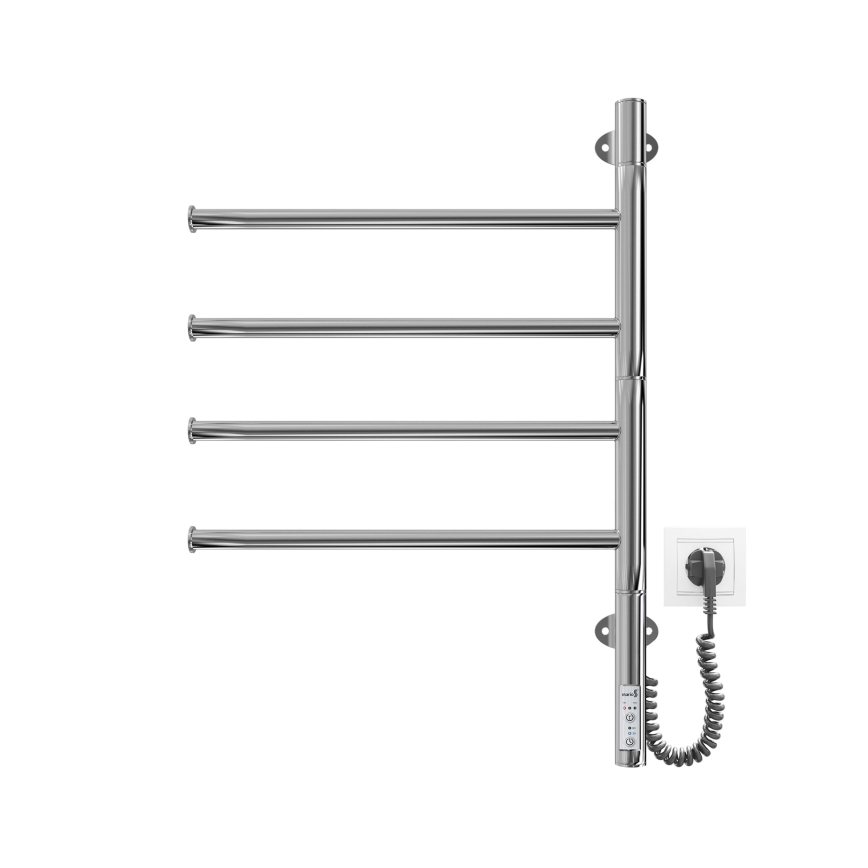 Scaldasalviette elettrico girevole VEER 50W/230V 60x44,5 cm acciaio inox/cromo lucido