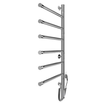 Scaldasalviette elettrico girevole VEER 80W/230V 82,5x44,5 cm inox/cromo lucido