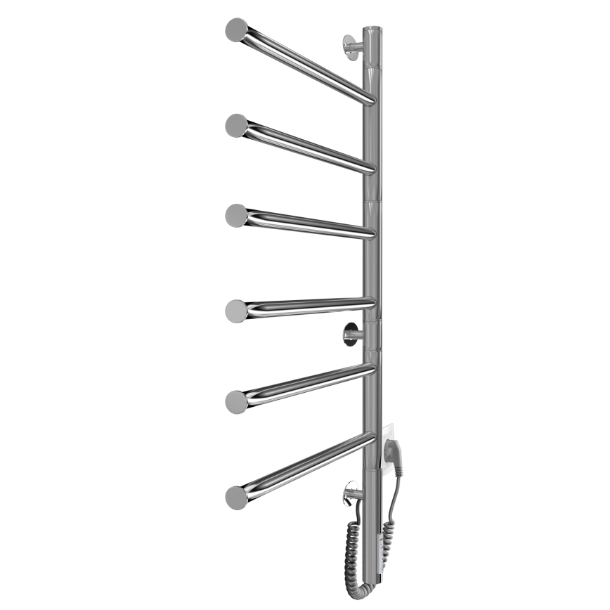 Scaldasalviette elettrico girevole VEER 80W/230V 82,5x44,5 cm inox/cromo lucido