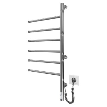 Scaldasalviette elettrico girevole VEER 80W/230V 82,5x44,5 cm inox/cromo lucido