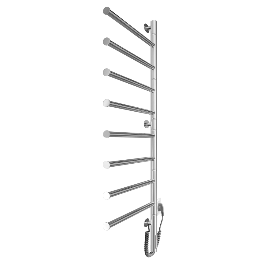 Scaldasalviette elettrico girevole VEER 95W/230V, 102,5 x 44,5 cm, in acciaio inox con finitura cromo lucido