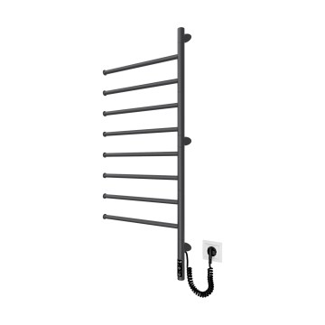 Scaldasalviette elettrico girevole VEER 95W/230V 102,5x44,5 cm acciaio inox/nero