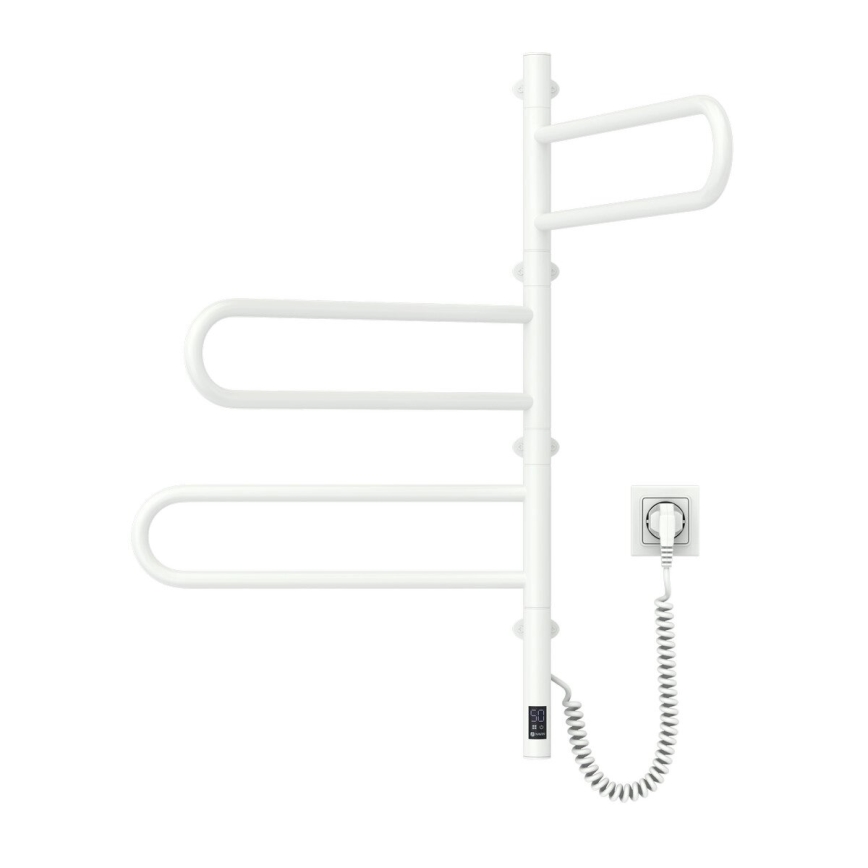 Scaldasalviette elettrico orientabile con termostato FOUETTE 120W 80x49 cm bianco
