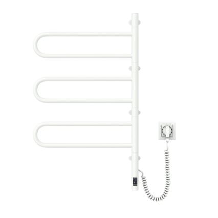 Scaldasalviette elettrico orientabile con termostato FOUETTE 120W 80x49 cm bianco
