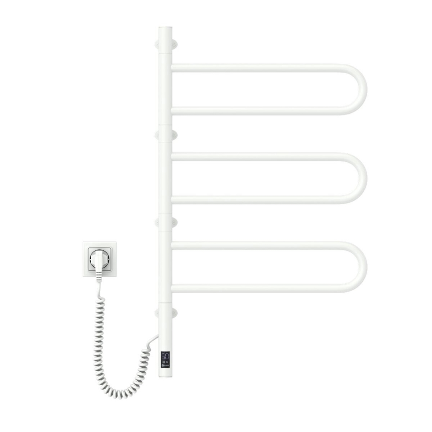 Scaldasalviette elettrico orientabile con termostato FOUETTE 120W 80x49 cm bianco