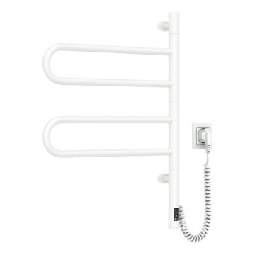 Scaldasalviette elettrico rotante con termostato FOUETTE 60W 65X49 cm  bianco