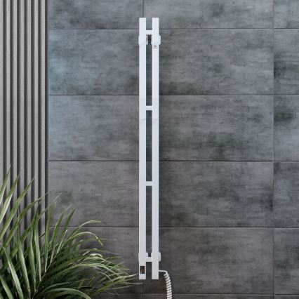 Scaldasalviette elettrico con termostato SILOUETTE 187W/230V 120,6 cm IP44 bianco angolare destro