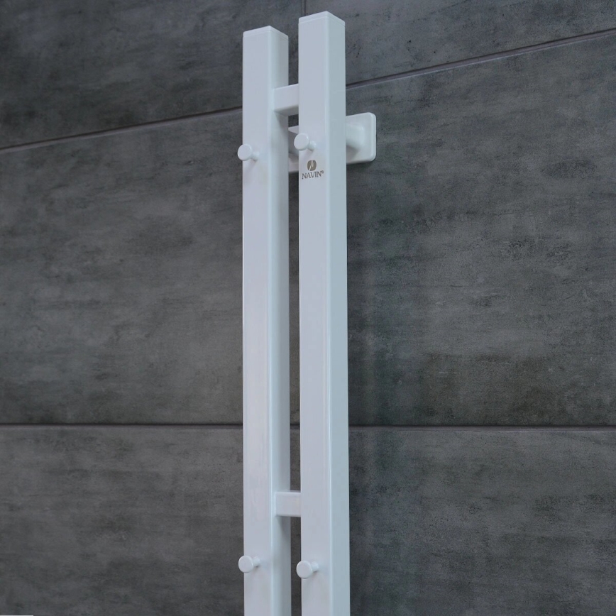 Scaldasalviette elettrico con termostato SILOUETTE 187W/230V 120,6 cm IP44 bianco angolare destro