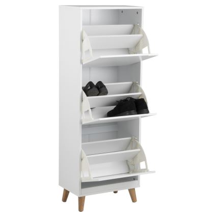 Scarpiera con 3 cassetti CARLY bianco