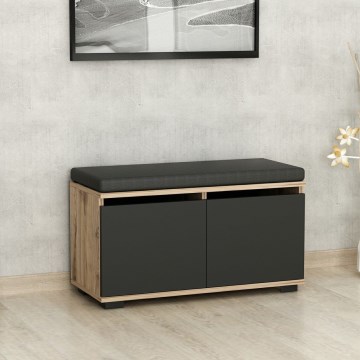 Scarpiera DRAGO 42x80 cm nero/noce