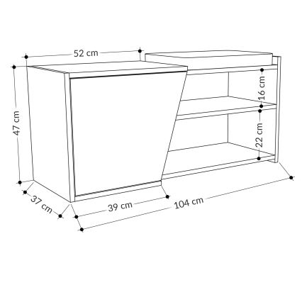 Scarpiera FIONA 37x104 cm marrone/antracite