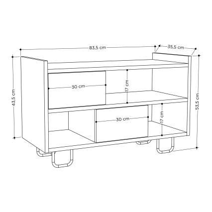 Scarpiera TROY 53,5x83,5 cm grigio