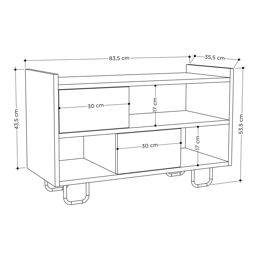 Scarpiera TROY 53,5x83,5 cm grigio