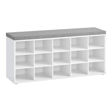 Scarpiera VOREN 105x48x30 cm bianca/grigia