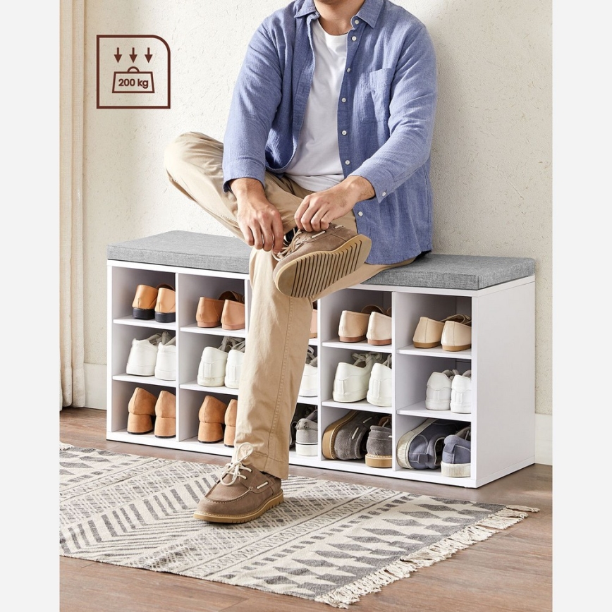 Scarpiera VOREN bianca/grigia