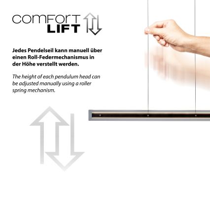 Schöner Wohnen 11316-18 - Lampada a sospensione dimmerabile su cavo LENA LED/32W/230V 105 cm nera