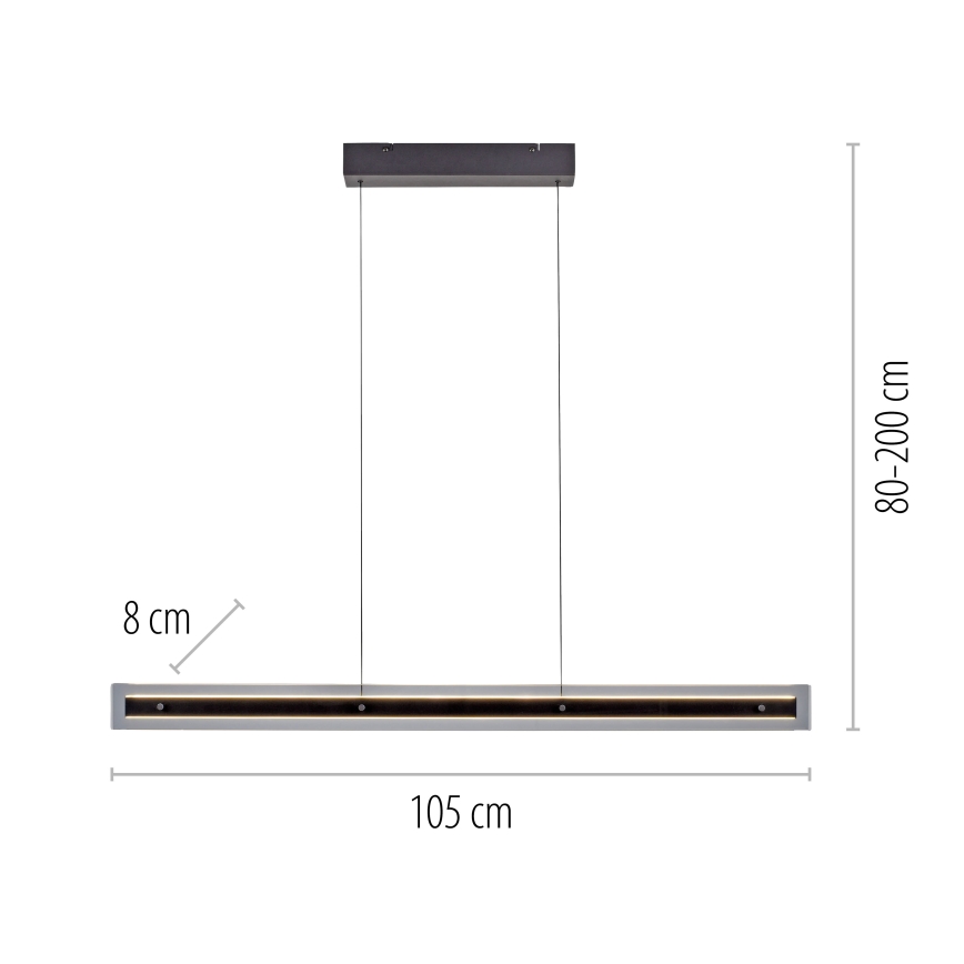 Schöner Wohnen 11316-18 - Lampada a sospensione dimmerabile su cavo LENA LED/32W/230V 105 cm nera