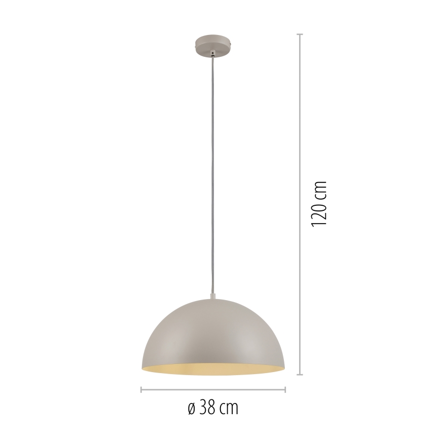 Schöner Wohnen 11728-39 - Lampadario a sospensione ALI con cavo, 1xE27/25W/230V, Ø 38 cm, grigio
